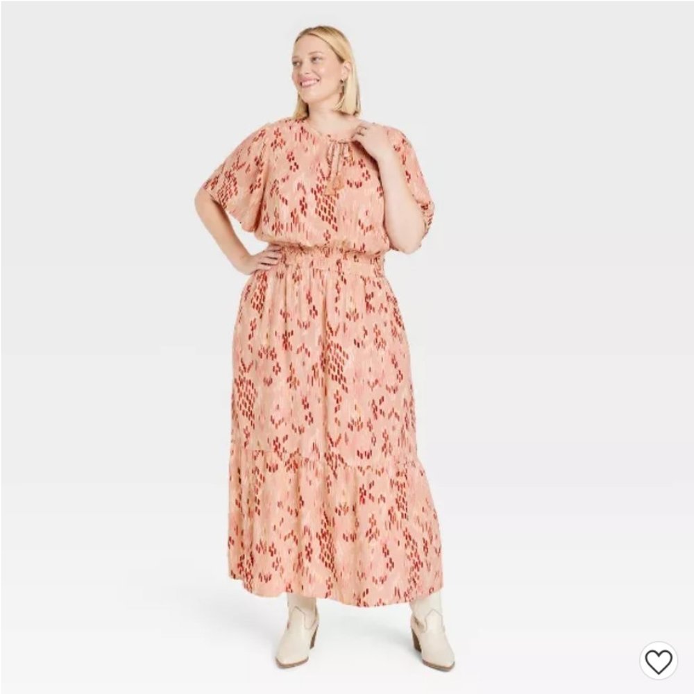 Women's Flutter Sleeve A-Line Dress - Knox Rose™Pale Coral Size M NWT 2